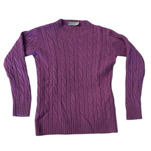 Papo D’Anjo Purple Cable Knit Sweater, 100% cashmere, Size 6Y